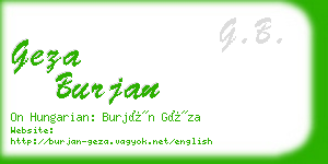 geza burjan business card